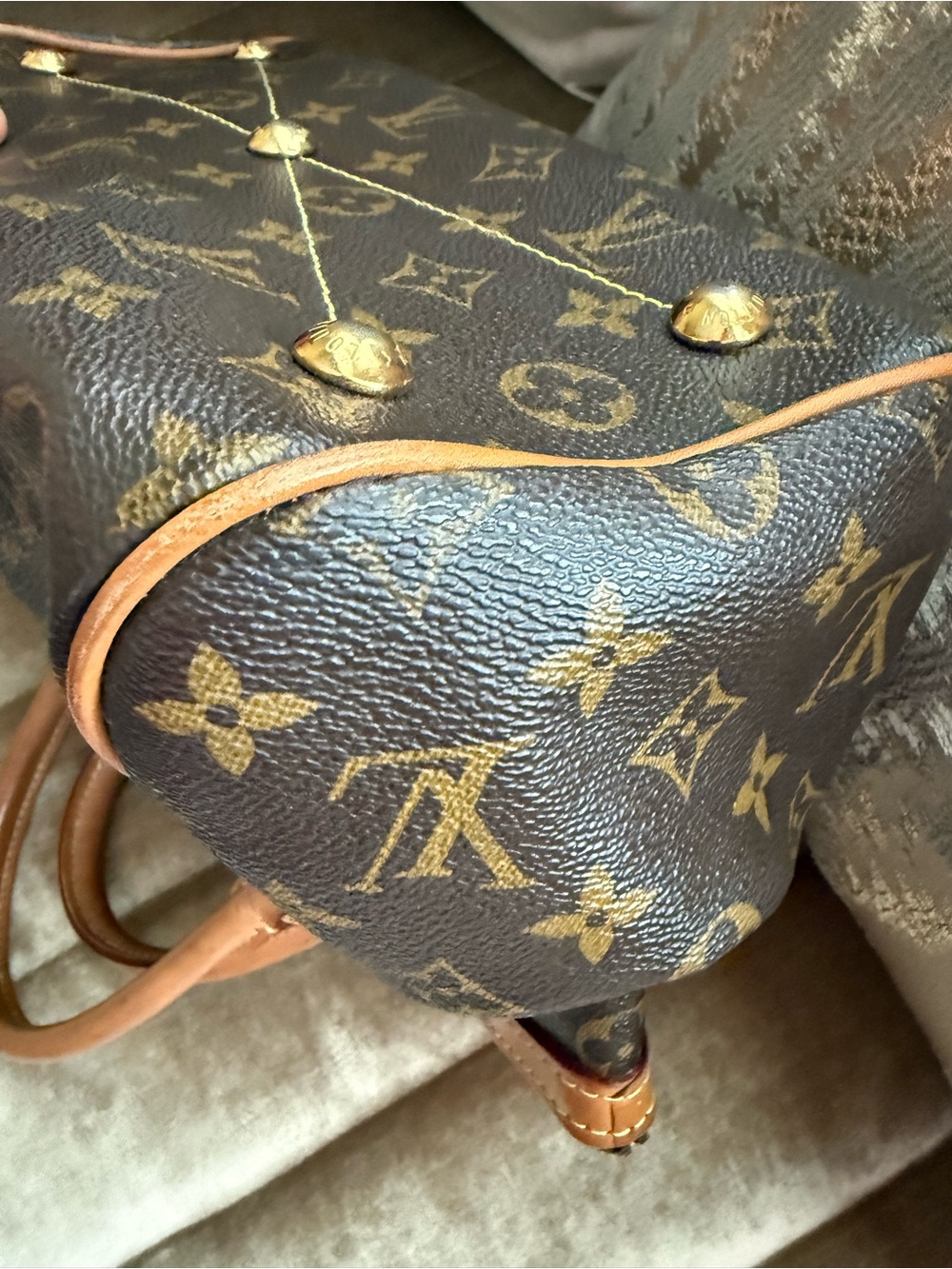 Louis Vuitton Tavioli PM Canvas Satchel with Tan Leather Trim - Picture 9 of 16